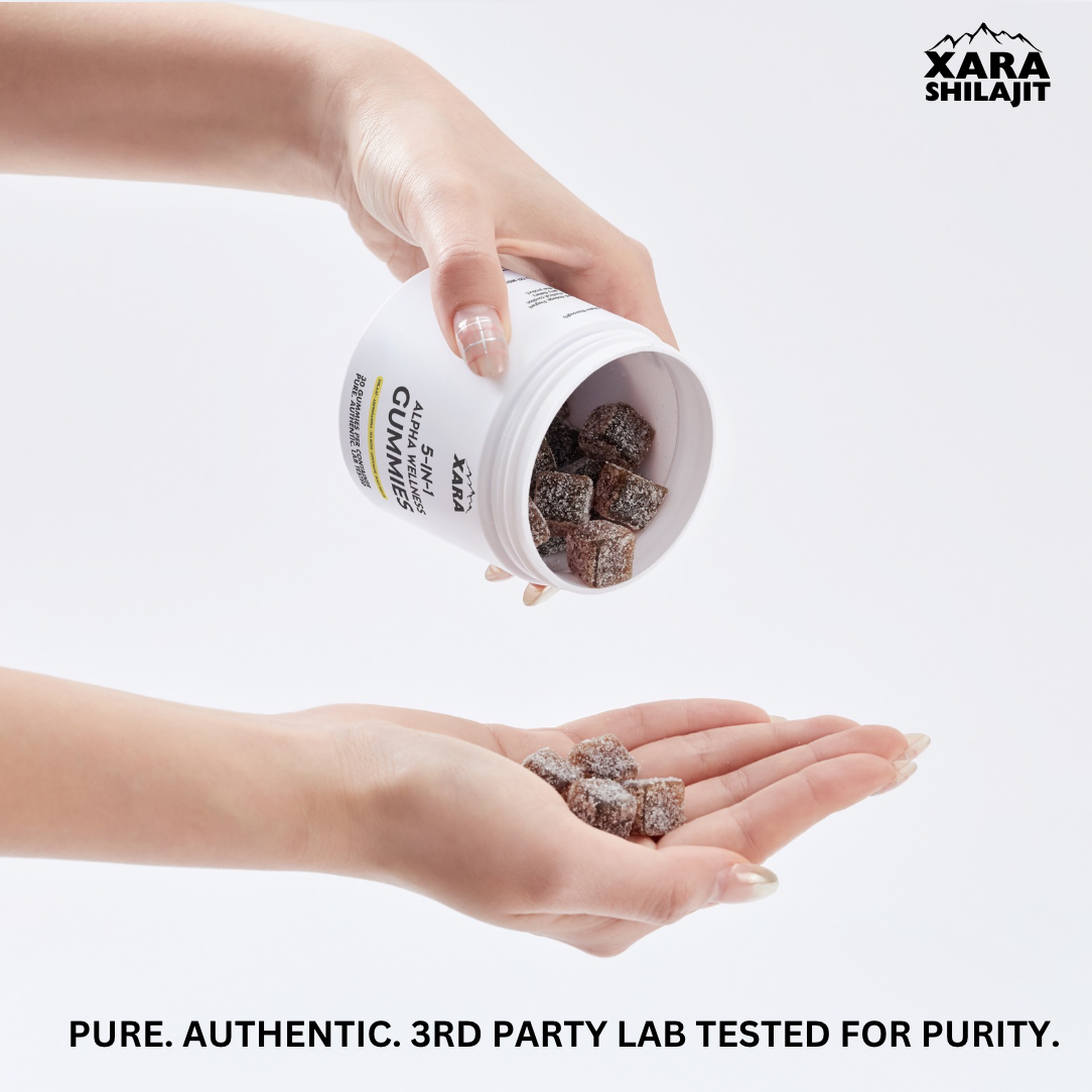Xarashilajit® 5 in 1 Alpha wellness gummies for men and women