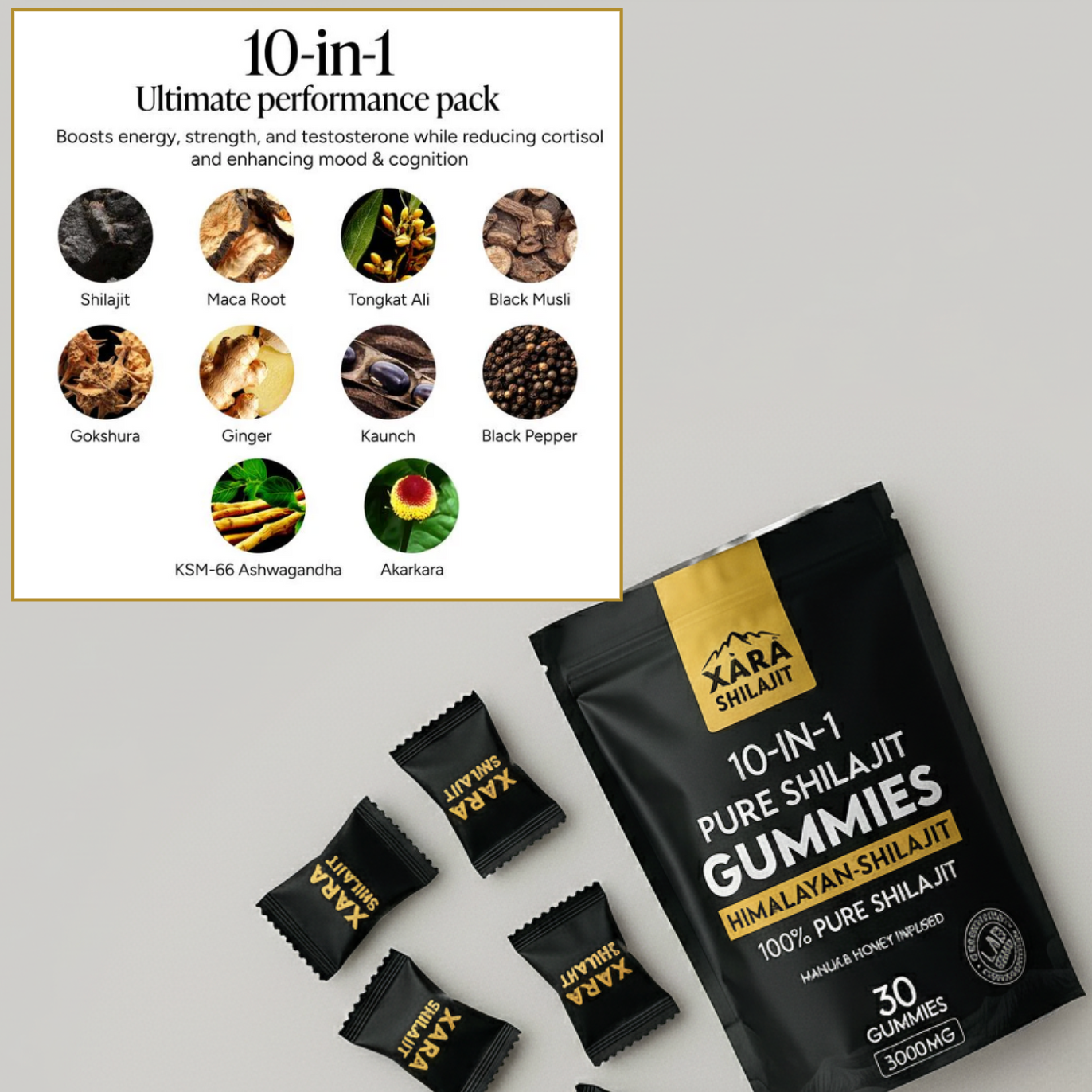 XARA SHILAJIT® 10 in 1 Alpha Gummies