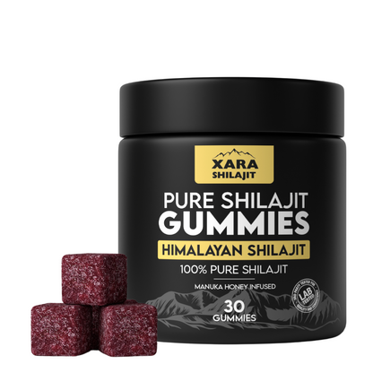Xara Shilajit Gummies – Pure Shilajit + Manuka Honey – Testosterone & Libido Support – 30 Count